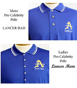 Mens & Ladies Lancer Mom/Dad Pro Celebrity Blue Polo