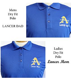 Mens & Ladies Lancer Mom/Dad Dry Fit Blue Polo